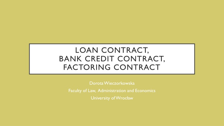 loan contract bank credit contract factoring