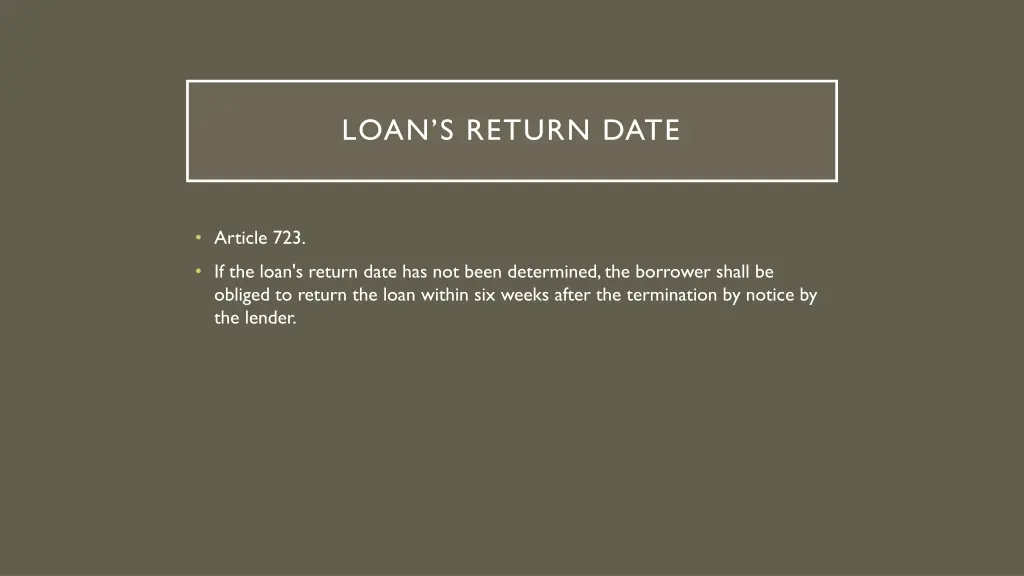 loan s return date