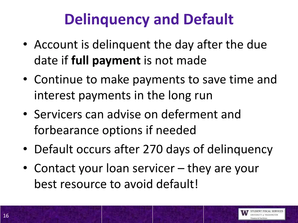 delinquency and default