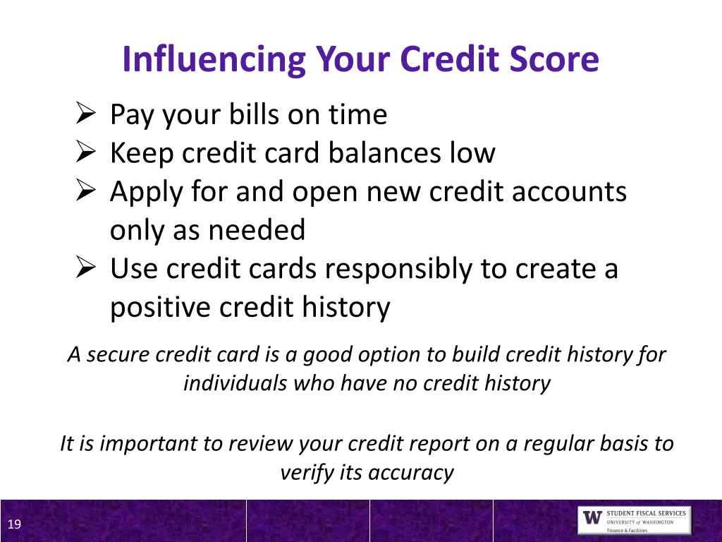 influencing your credit score