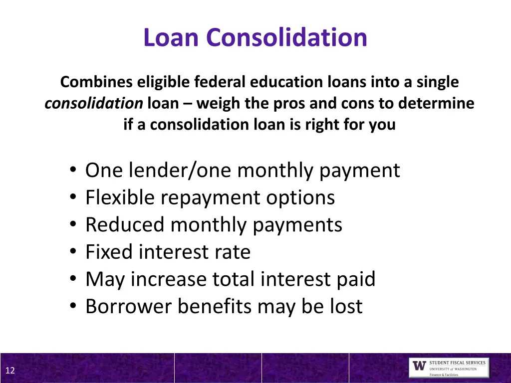 loan consolidation