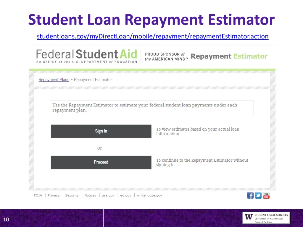 student loan repayment estimator