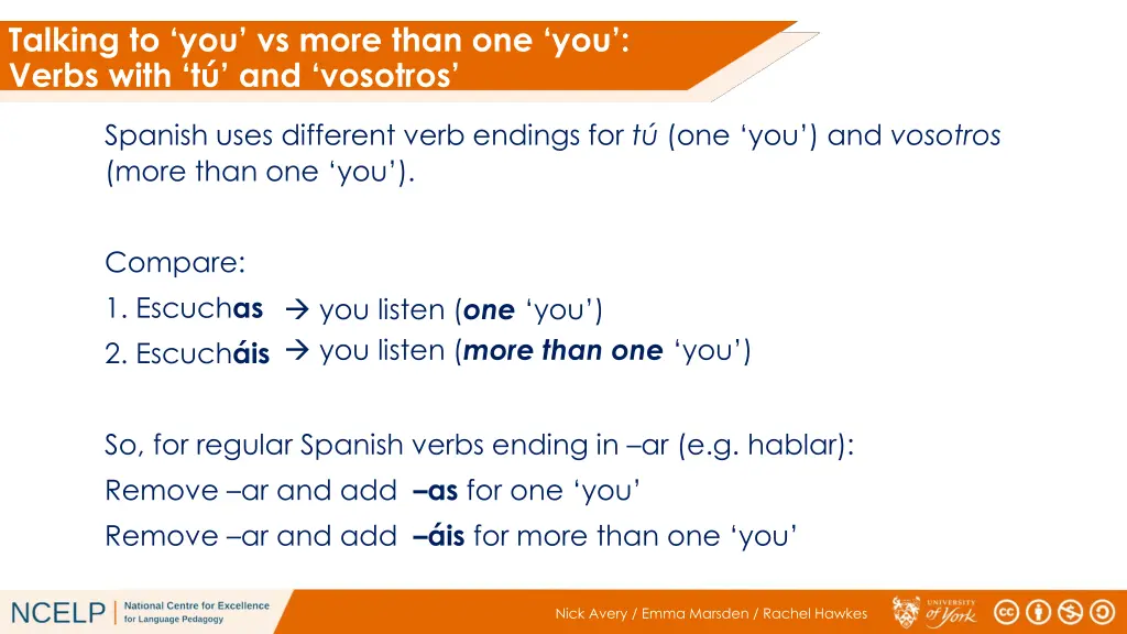 talking to you vs more than one you verbs with 1