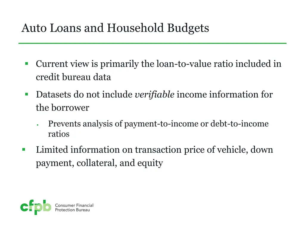 auto loans and household budgets