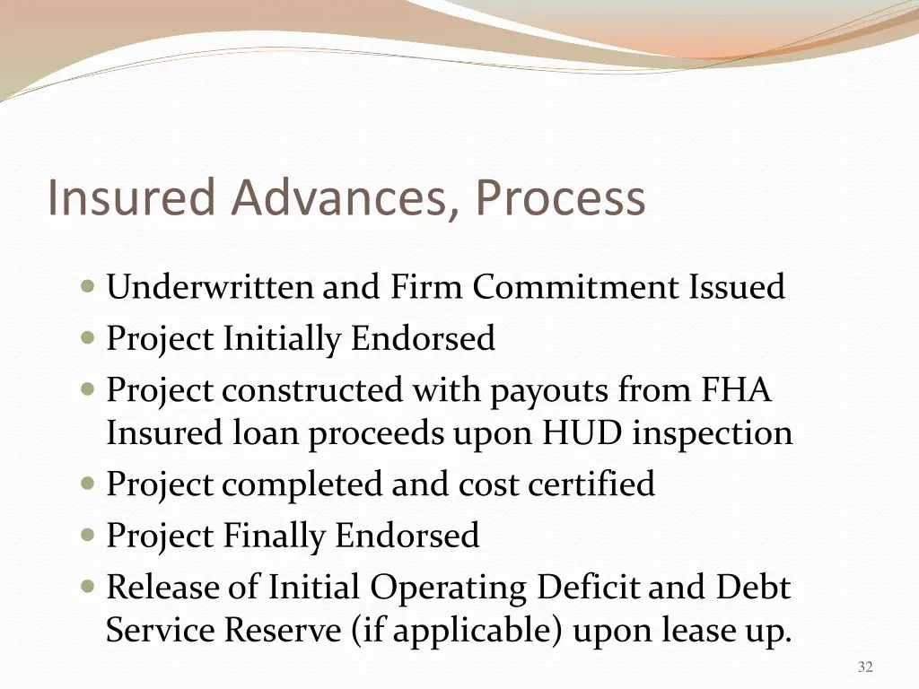 insured advances process