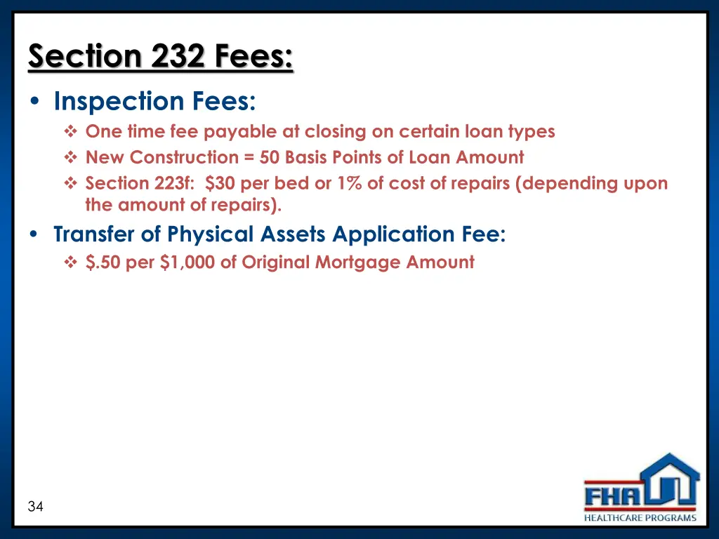 section 232 fees inspection fees one time