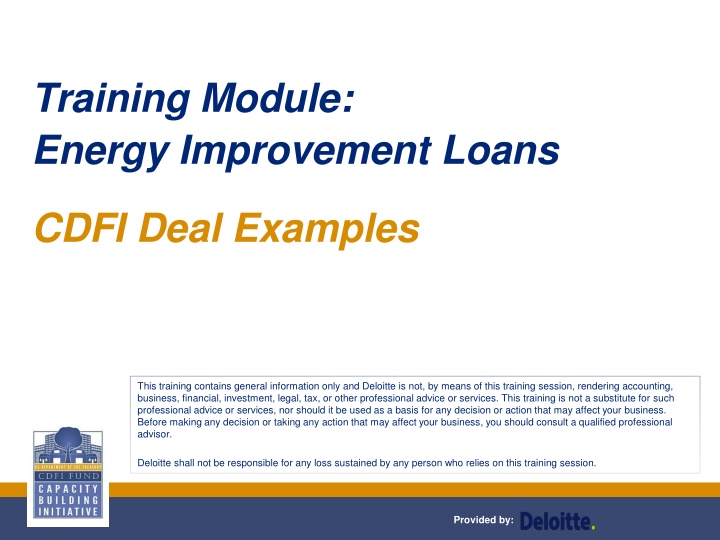 training module energy improvement loans