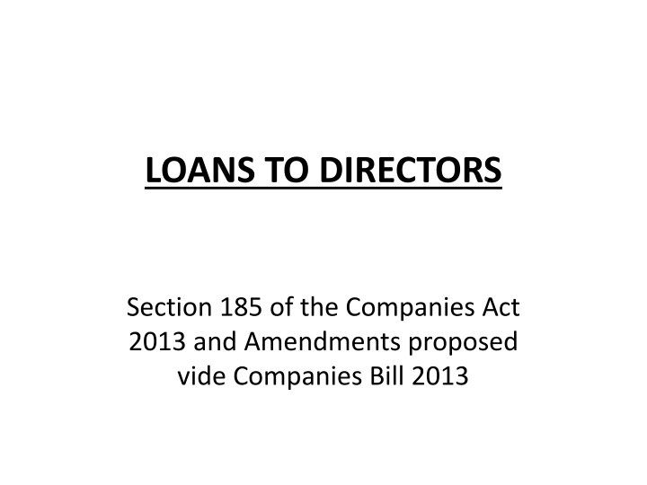 loans to directors