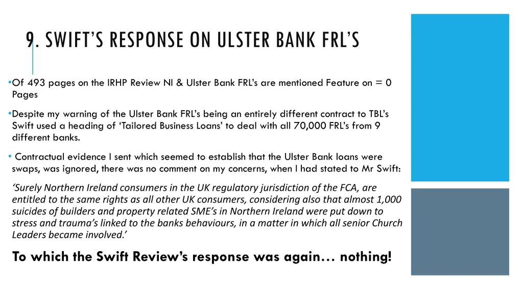 9 swift s response on ulster bank frl s