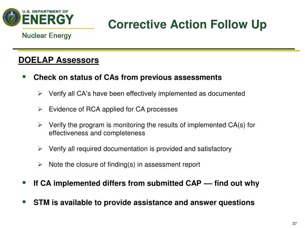 corrective action follow up