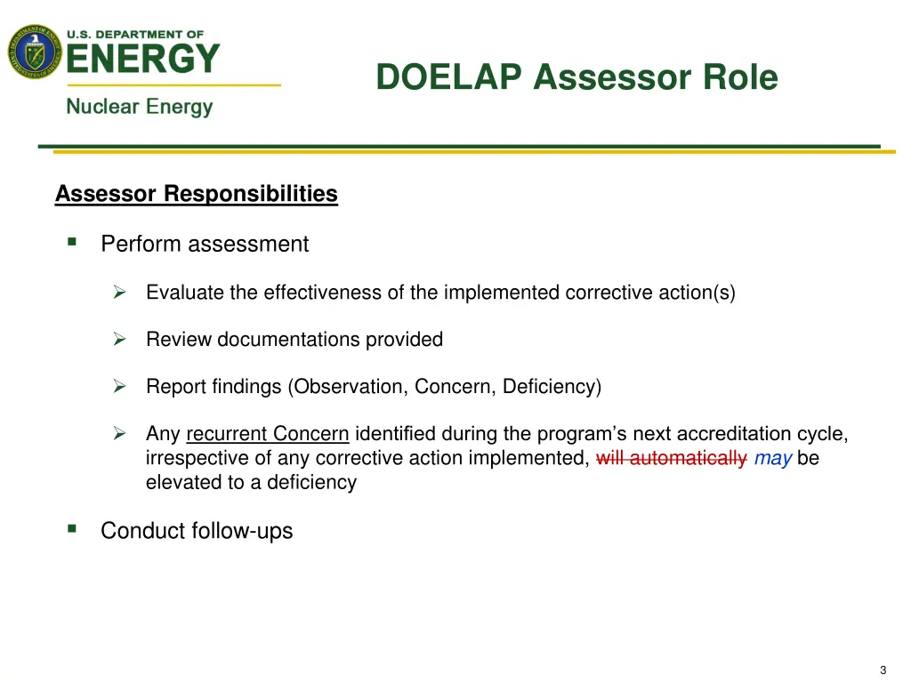 doelap assessor role