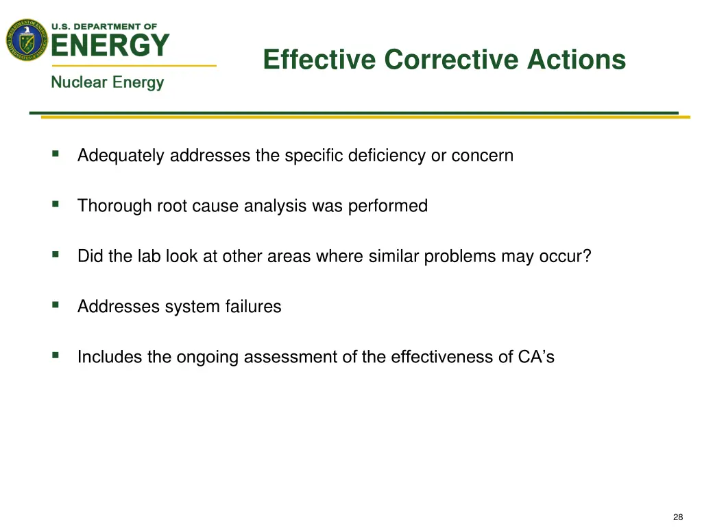 effective corrective actions