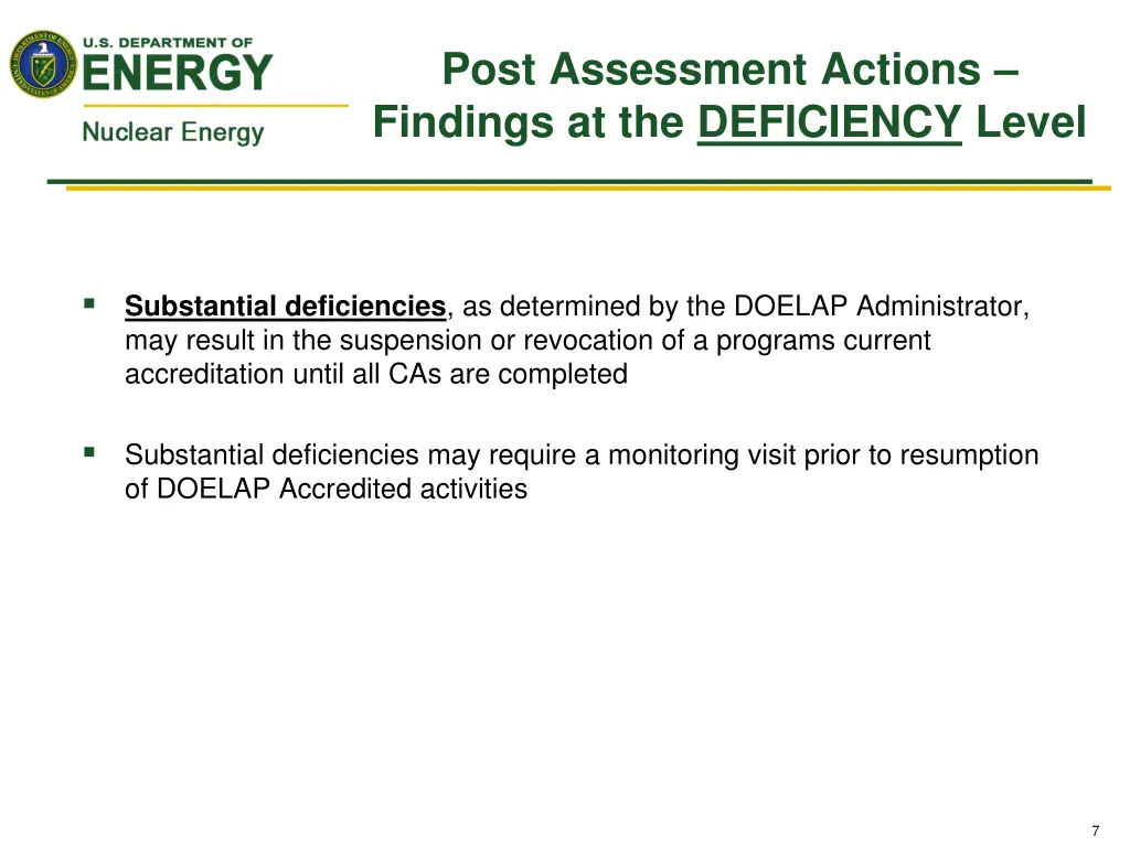 post assessment actions findings 1