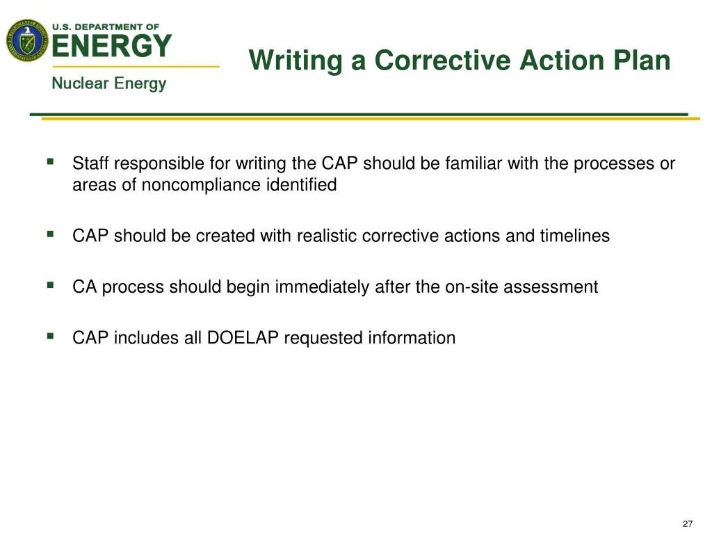 writing a corrective action plan