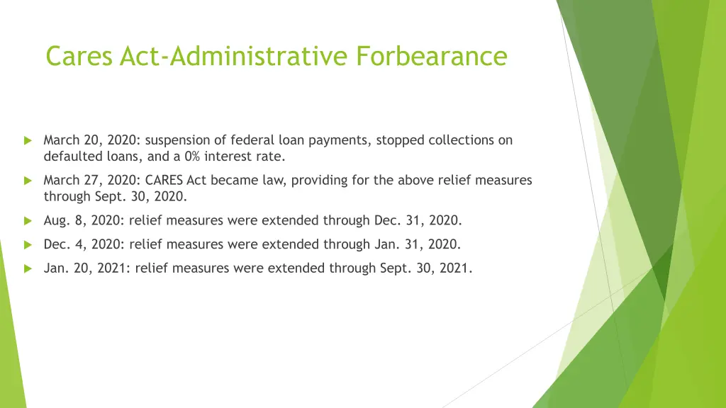 cares act administrative forbearance