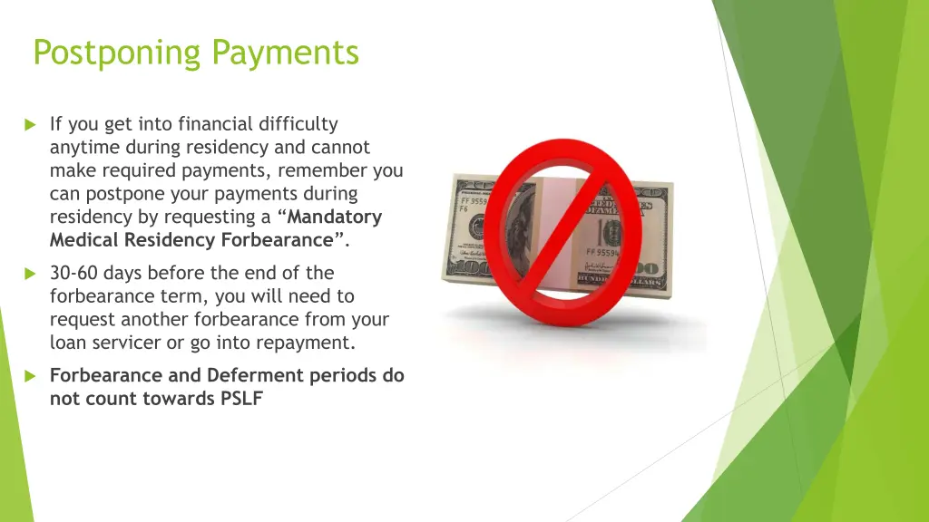 postponing payments