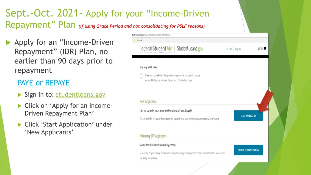 sept oct 2021 apply for your income driven