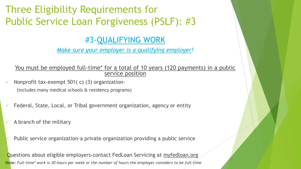 three eligibility requirements for public service 2