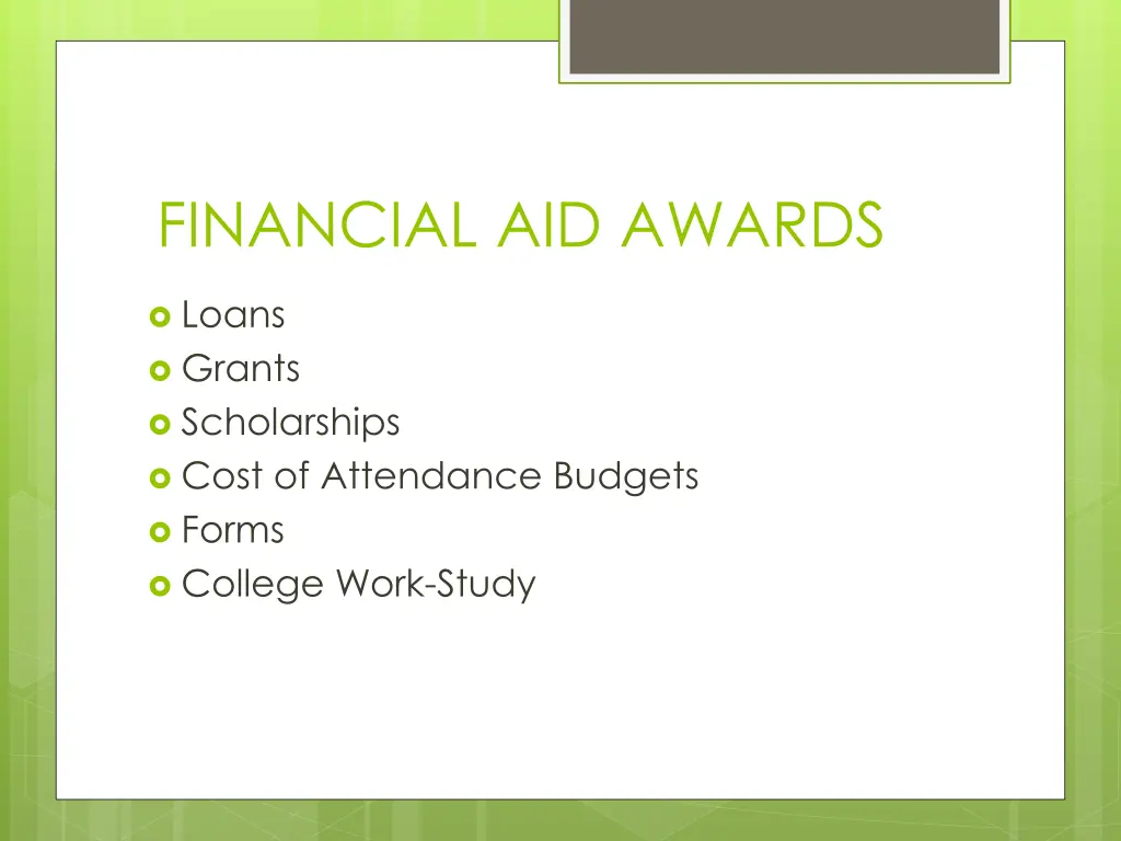 financial aid awards