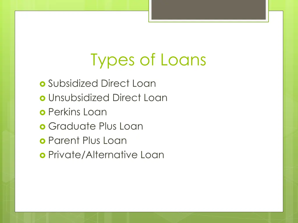 types of loans