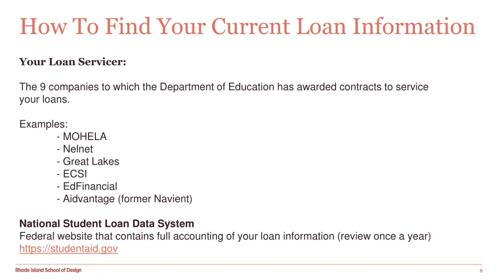 how to find your current loan information