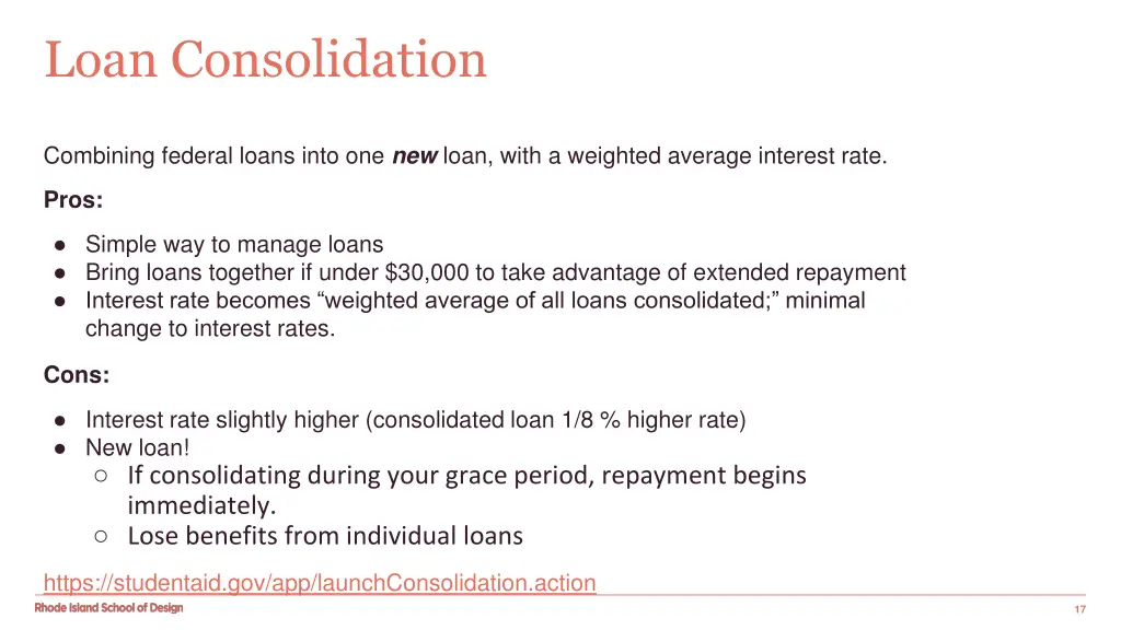 loan consolidation