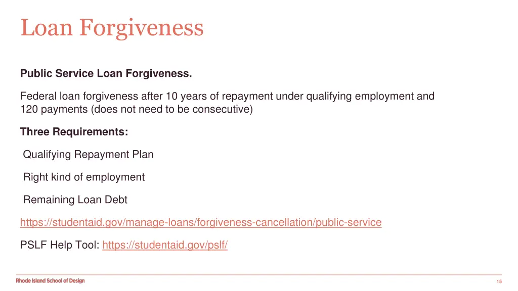 loan forgiveness