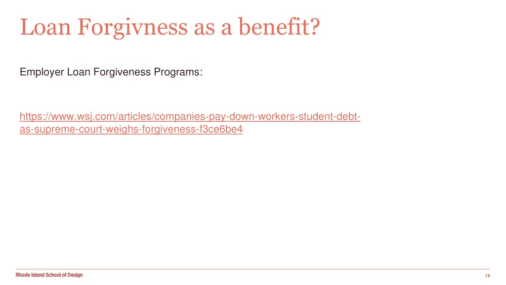 loan forgivness as a benefit