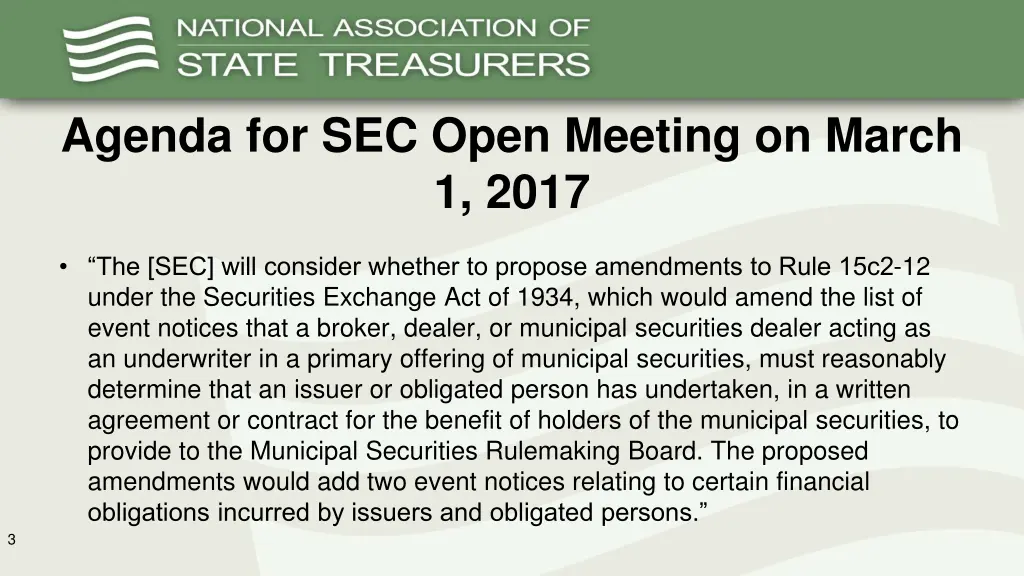 agenda for sec open meeting on march 1 2017