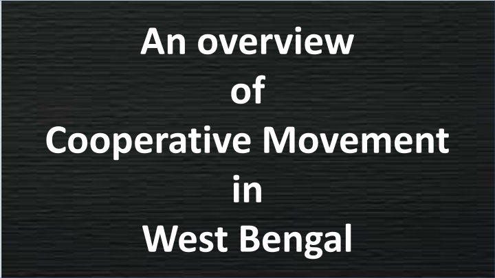 an overview of cooperative movement in west bengal