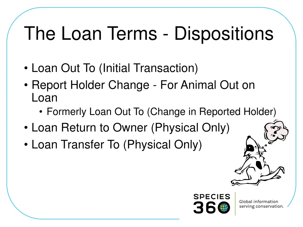 the loan terms dispositions