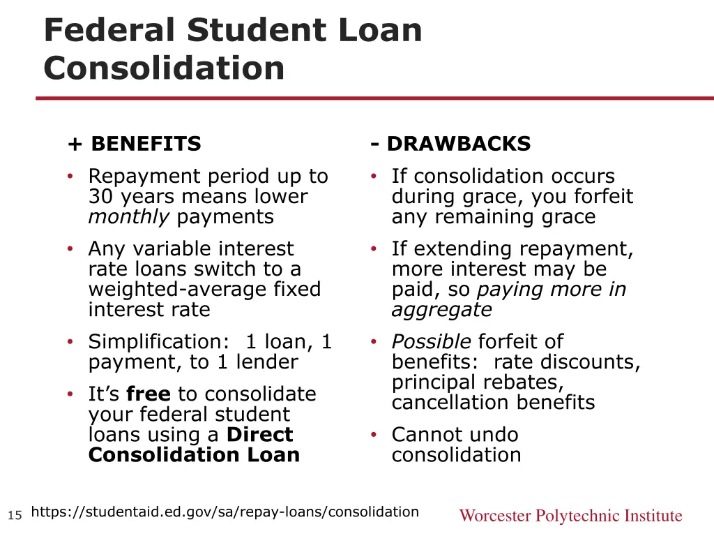 federal student loan consolidation