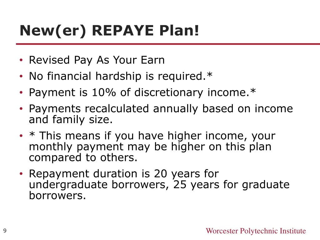 new er repaye plan