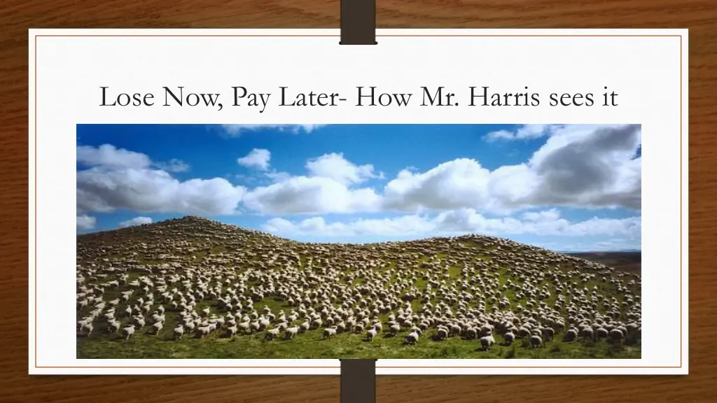 lose now pay later how mr harris sees it