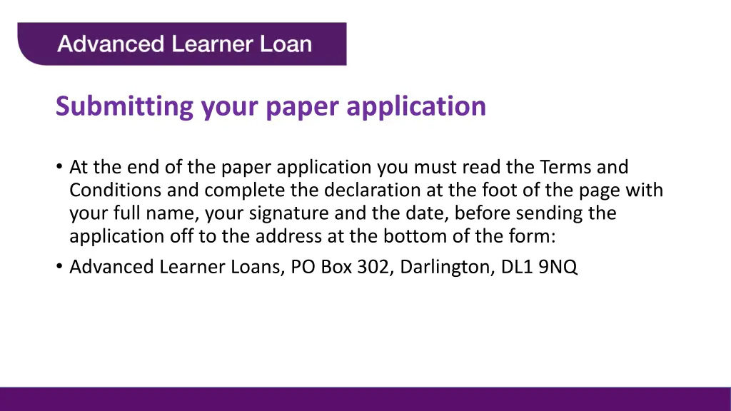 submitting your paper application