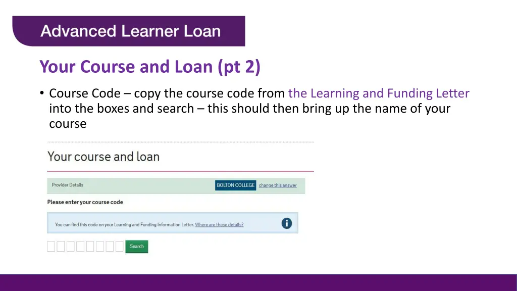 your course and loan pt 2