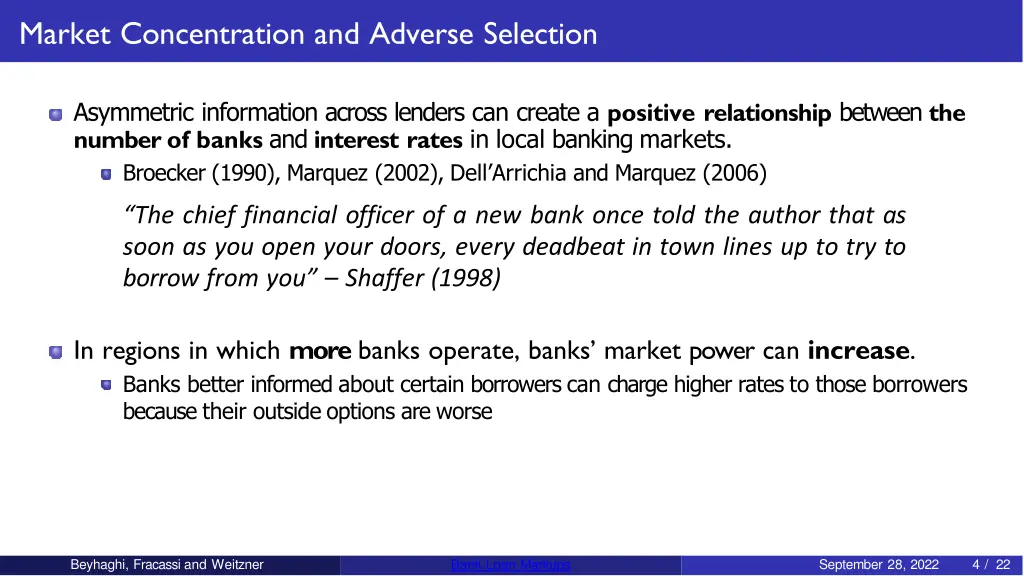 market concentration and adverse selection 1