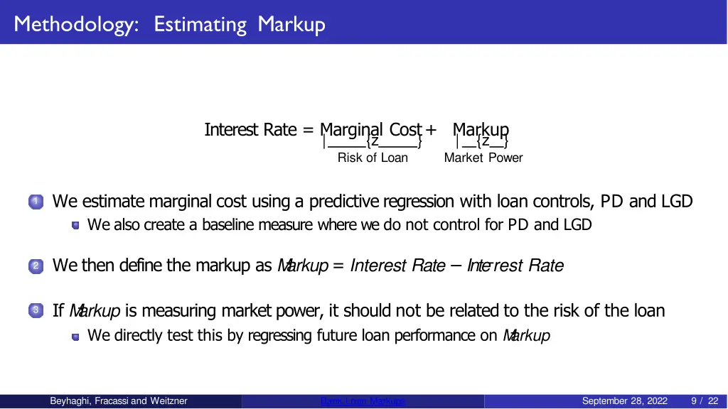 methodology estimating markup 1