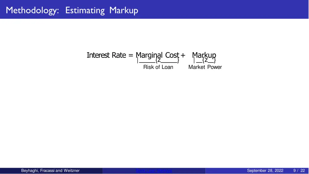 methodology estimating markup