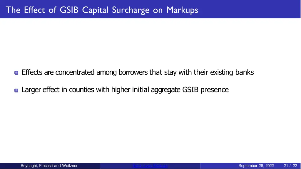 the effect of gsib capital surcharge on markups 1