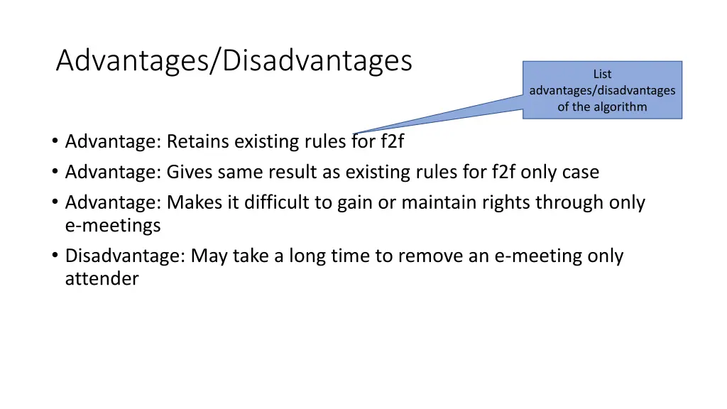 advantages disadvantages