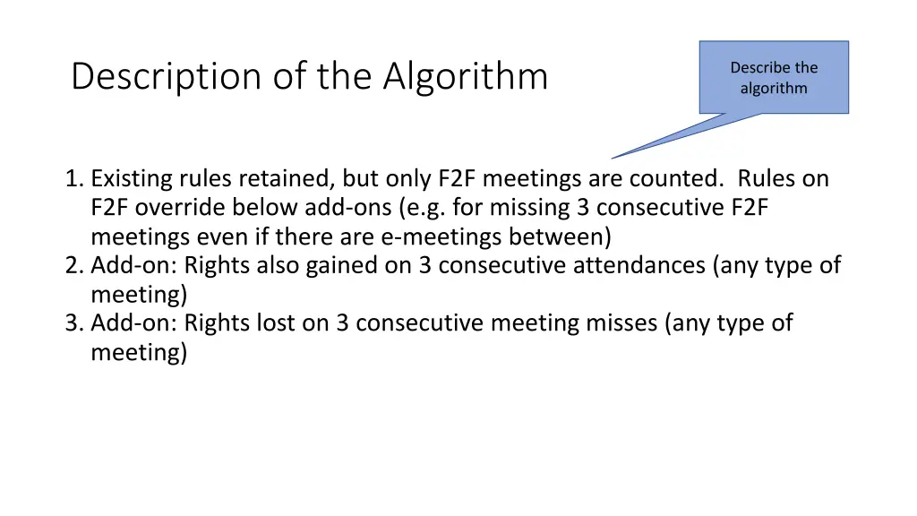 description of the algorithm