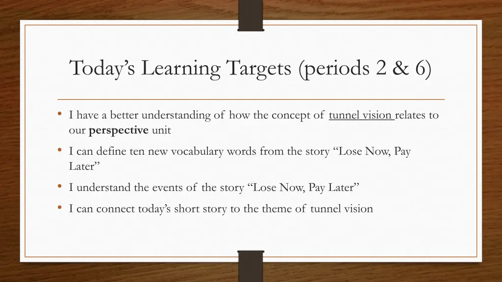 today s learning targets periods 2 6