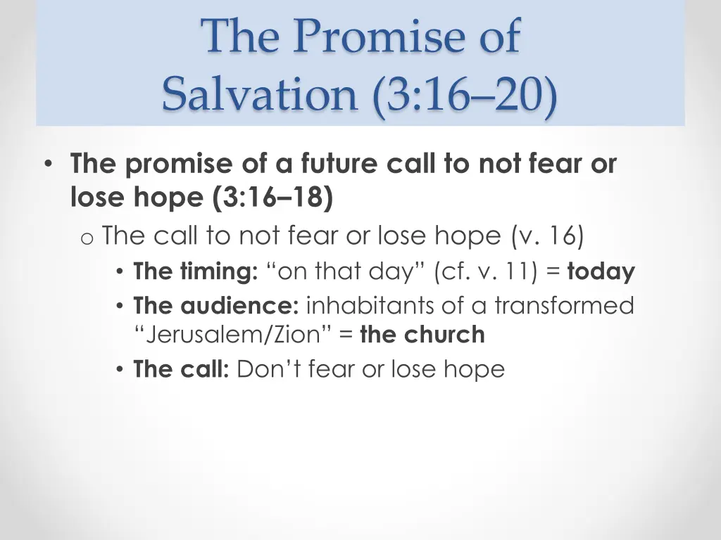 the promise of salvation 3 16 20