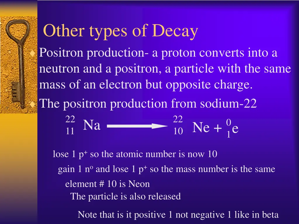 other types of decay positron production a proton