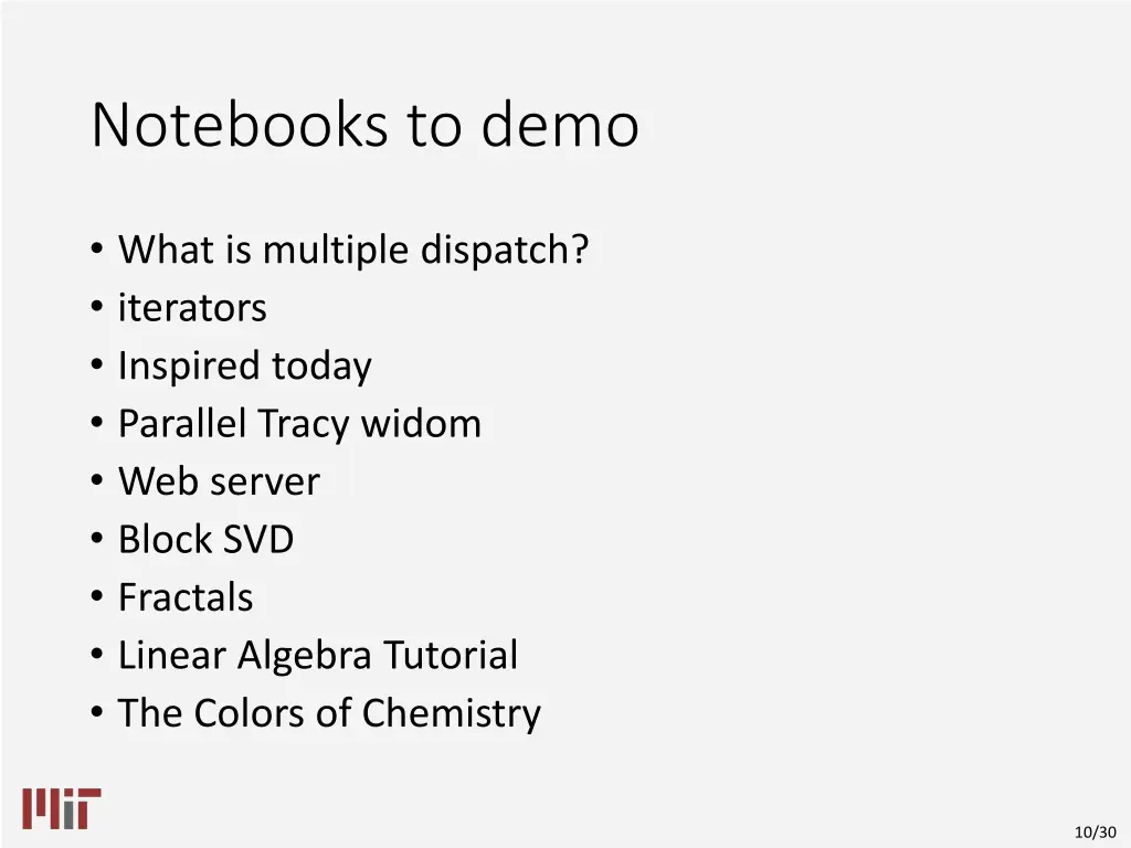 notebooks to demo