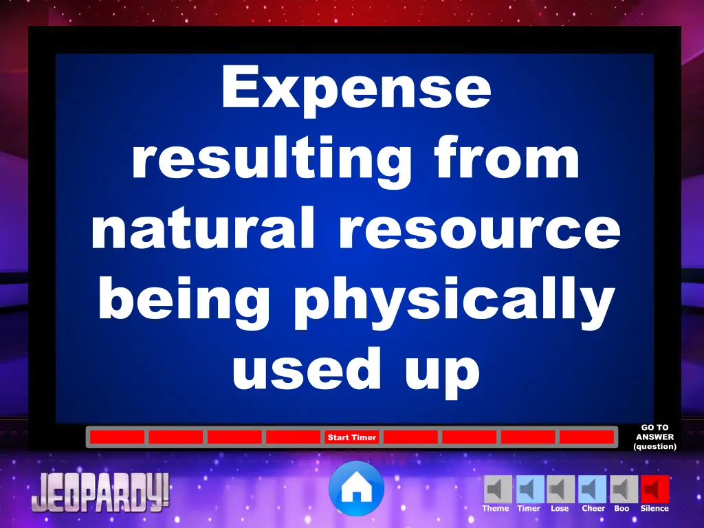 expense resulting from natural resource being