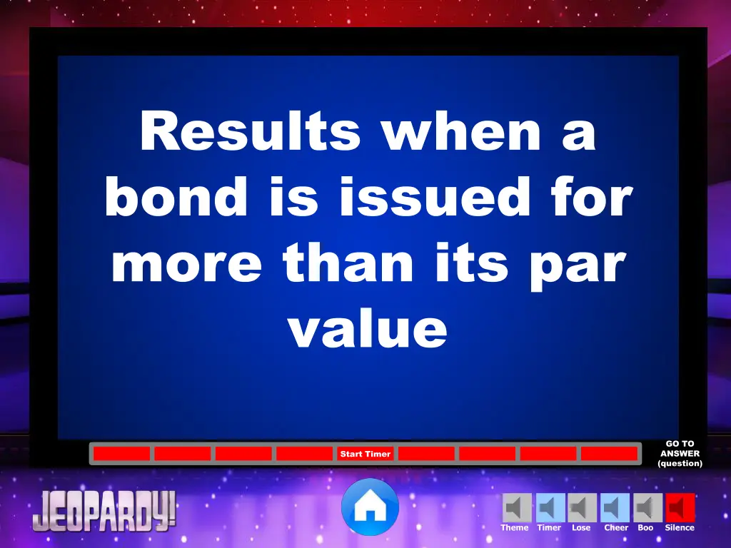 results when a bond is issued for more than