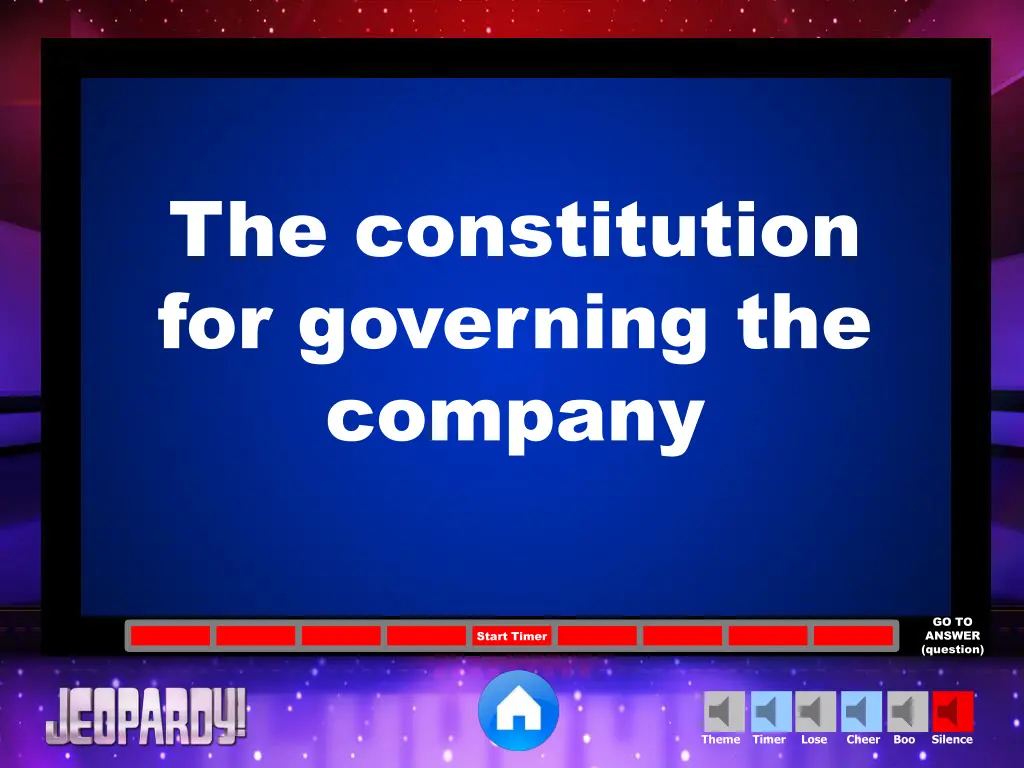 the constitution for governing the company