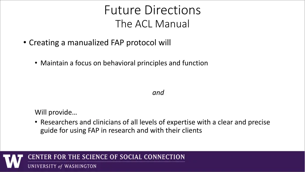 future directions the acl manual